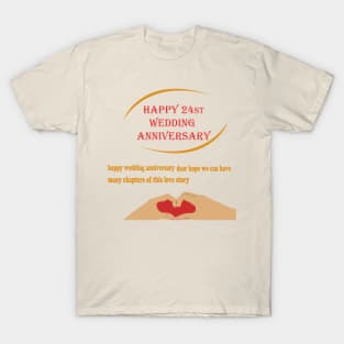 happy 24st wedding anniversary T-Shirt